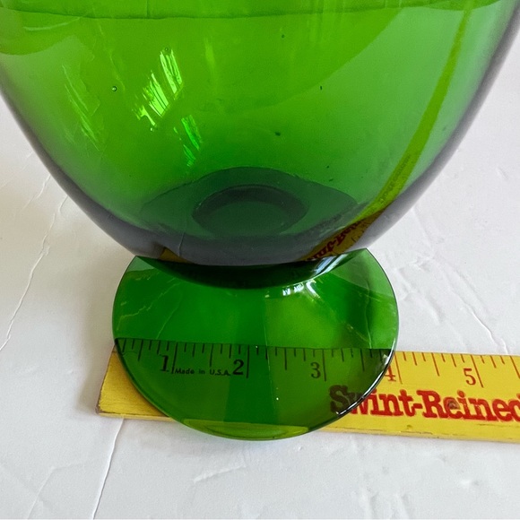 Vintage Hand Blown Green Glass Pitcher 19” - Picture 12 of 15